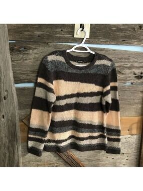 Gerry Weber Size Large Pink/Grey Knit Crew Neck Sweater